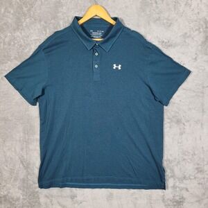 Under Armour Polo Shirt Mens 2XL Blue The Playoff Polo Performance Golf Loose